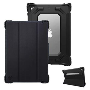 gumdrop hideaway folio case fits apple ipad 10.2″ (9th/8th/7th gen) designed for office, travel, business and professionals–drop tested, rugged, shockproof bumpers for reliable device protection–black