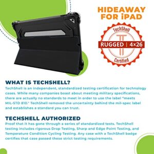 Gumdrop HideAway Folio Case Fits Apple iPad 10.2" (9th/8th/7th Gen) Designed for Office, Travel, Business and Professionals–Drop Tested, Rugged, Shockproof Bumpers for Reliable Device Protection–Black