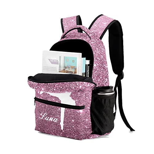 BEYODD Custom Kids Backpack, Personalized Student School Bags for Boys & Girls, Bookbags for Travel Silhouette Ballet, 12.2¡± X 5.9¡± X 16.5¡± (H01258)