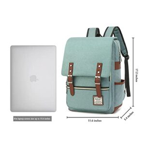 UGRACE Slim Business Laptop Backpack Elegant Casual Daypacks Outdoor Sports Rucksack School Shoulder Bag for Men Women, Tear Resistant Unique Travelling Backpack Fits up to 15.6Inch Laptop in Green…