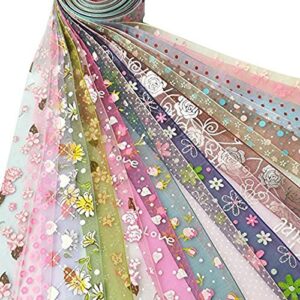 chenkou craft random 20 yards 1″ 25mm mix lots spring summer organza ribbon assorted dots bow flower love heart rose (organza ribbon 1″)