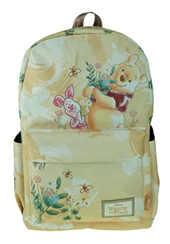 KBNL Classic Disney Winnie The Pooh Backpack with Laptop Compartment for School, Travel, and Work, Multicolor (A22208-WTP)