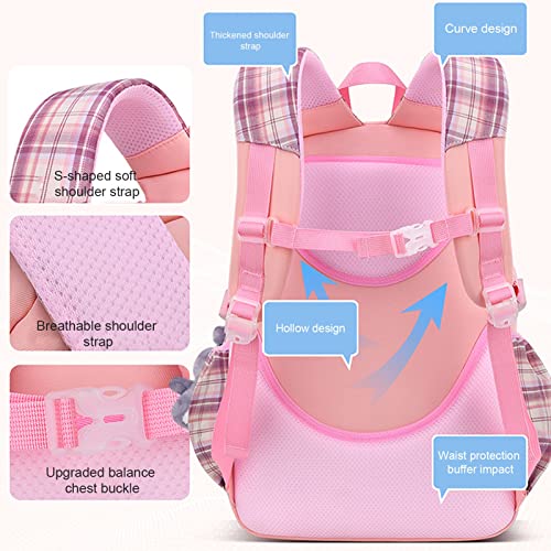 ZTGD Kawaii Backpack with Kawaii Rabbit Pin and Accessories Cute Kawaii Backpack for School Bag Kawaii Girl Backpack Cute Pink