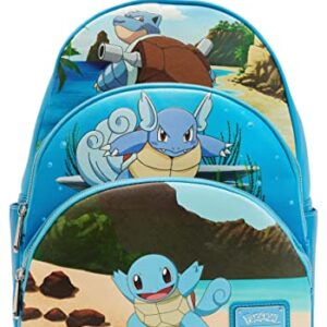 Loungefly Pokemon Squirtle Evolution Triple Pocket Backpack