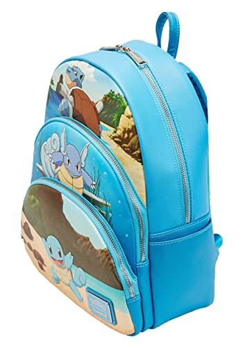 Loungefly Pokemon Squirtle Evolution Triple Pocket Backpack