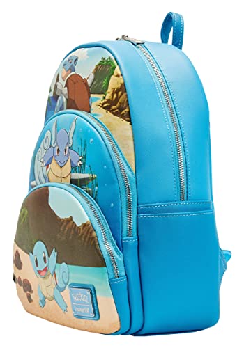 Loungefly Pokemon Squirtle Evolution Triple Pocket Backpack