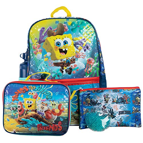 Spongebob Squarepants Kids Cartoon Movie 4-Piece Backpack accessories Set for boys