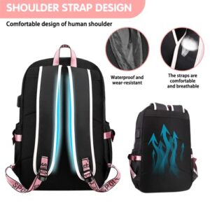 HXUANYU High capacity waterproof girl backpack - fashionable girl school backpack adjustable shoulder strap backpack, laptop backpack with Usb charging port and headset port