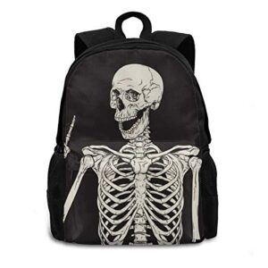 cool halloween laptop backpack rock roll skull hippie tablet bag travel business college rucksack casual outdoor camping daypack for women men