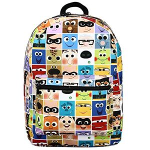 pixar animated movie characters tile print sublimated laptop backpack