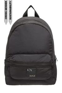 a|x armani exchange men’s you.me.us. patch backpack, black, os