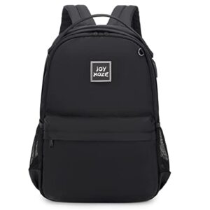 Joymoze Women Fashion Lightweight Laptop Backpack Big Student Backpack Black