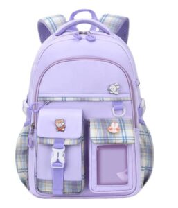 huihsvha kawaii backpack, cute pink large capacity school laptop bag, casual travel daypack bookbag for teens girls students
