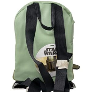 U.P.D., Inc. Star Wars The Child with Yoda Ears Mini Deluxe Backpack - Leather Bag with Front Pocket and Keychain, Perfect Backpack for Teens and Kids - 10 Inch