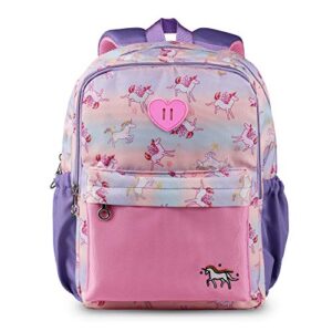 sarhlio kids backpack 14” for boys and girls the right size light weight 600 denier polyester water resistant with unicorn for preschool kindergarten early elementary school pink(kp14a1)