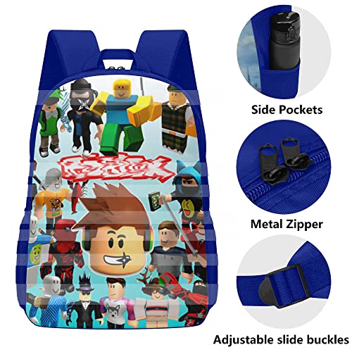 qiroxuil Game Backpack, Video Game Themed Backpack for Boys Girls Teens. Comes With a Pencil Case and Two Keychains.