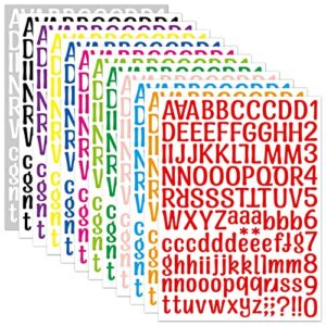 1512 alphabet stickers 12 sheets alphabet stickers vinyl self-adhesive number alphabet vinyl stickers, mailbox numbers labels diy crafts art making, decals for sign,notebook, classroom decor, door