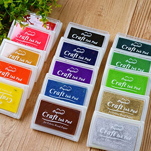 JZTang 6 Pcs Craft Ink Pad, Washable Ink Pads for Kids Multicolor Ink Pads for Rubber Stamps, Paper, Scrapbooking, Wood Fabric, 6 Unique Pure Colors