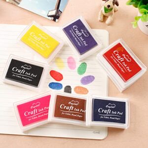 JZTang 6 Pcs Craft Ink Pad, Washable Ink Pads for Kids Multicolor Ink Pads for Rubber Stamps, Paper, Scrapbooking, Wood Fabric, 6 Unique Pure Colors