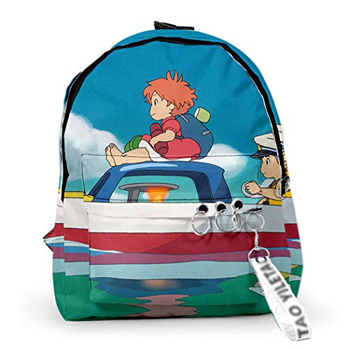 WANHONGYUE Gake no ue no Ponyo Anime 3D Printing Backpack Rucksack School Bags Daypack Casual Bag for Girls and Boys / 6 One Size