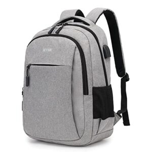 Extra Large Travel Laptop Backpack, Fit for 16 Inch Laptop with USB Charging Port, Headphone Port, 37L Waterproof Overnight Notebook Computer Backpack, Work Business College School Daybag (Grey)