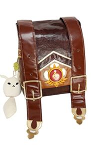 cosplay.fm brown pu leather bag cute backpack with accessory