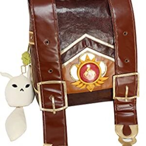 Cosplay.fm Brown PU Leather Bag Cute Backpack with Accessory