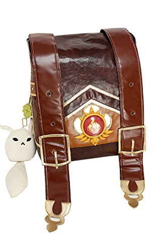 Cosplay.fm Brown PU Leather Bag Cute Backpack with Accessory