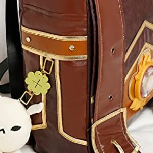 Cosplay.fm Brown PU Leather Bag Cute Backpack with Accessory