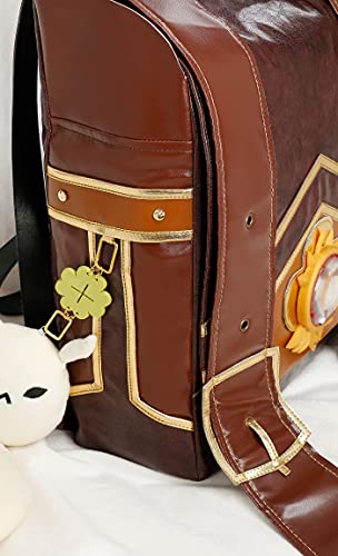 Cosplay.fm Brown PU Leather Bag Cute Backpack with Accessory