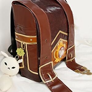 Cosplay.fm Brown PU Leather Bag Cute Backpack with Accessory