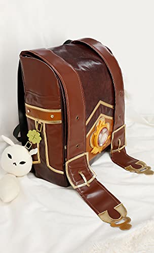 Cosplay.fm Brown PU Leather Bag Cute Backpack with Accessory