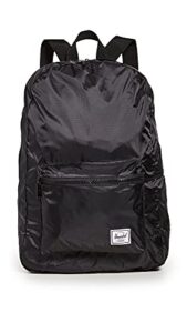 herschel packable daypack backpack, black/black, one size