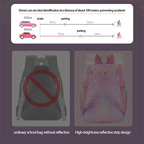 Kawaii Gradient Color Backpack for Girls Elementary School, Kids Cute Rainbow Book Bag, Women Casual Daypacks with Pendant