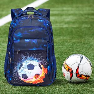 LEDAOU School Backpack Teen Boys Girls Bookbag Daypack School Bag (Football Black)