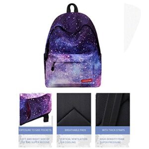 JOSEKO Student Bookbag, Galaxy School Backpack Shoulder Bag College Daypack Unisex Laptop Book Bag Rucksack Black# Pencil Case 11.8'' x 6.7'' x 15.74''(L x W x H)