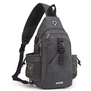 g4free sling bag rfid sling backpack chest bag crossbody canvas daypack for men women(dark grey)