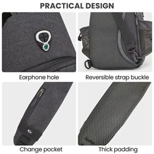 G4Free Sling Bag RFID Sling Backpack Chest Bag Crossbody Canvas Daypack for Men Women(Dark Grey)