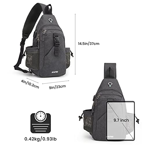 G4Free Sling Bag RFID Sling Backpack Chest Bag Crossbody Canvas Daypack for Men Women(Dark Grey)