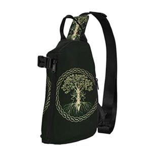 ykklima norse viking goddess wiccan wicca pagan sling backpack rope crossbody shoulder bag for men women travel hiking outdoor daypack