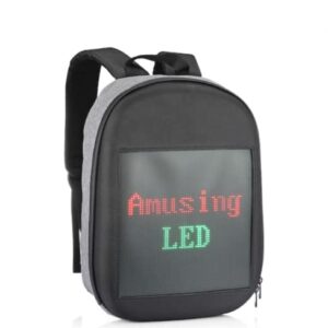 LED Backpack Pix Backpack Smart Backpack Lockable Laptop Backpack With Hard Case For Men Smart Light Up Backpack With Interactive Display Screen, Black