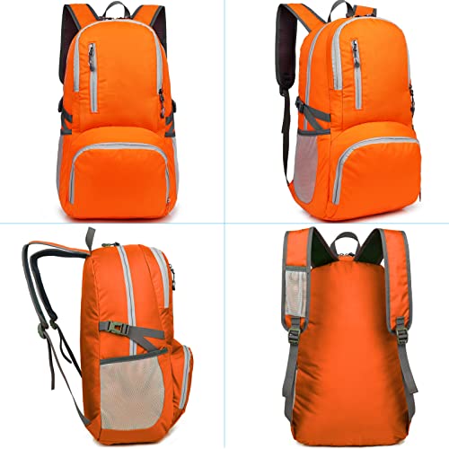 Packable Lightweight Hiking Backpack,Oliomp-35L Waterproof Foldable Travel Backpack Suitable for men and women camping outdoor hiking and cycling.(Orange)