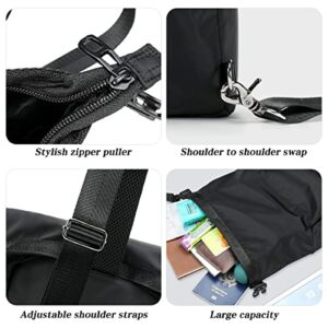 plufahci Small Black Sling Crossbody Backpack Shoulder Bag for Men Women Lightweight One Strap Backpack Sling Bag Backpack for Hiking Walking Biking Travel Cycling(Black)