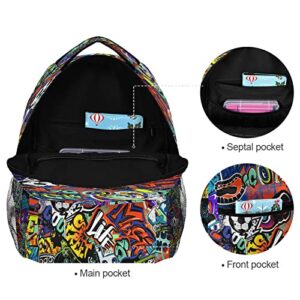 xigua Backpack for Boys & Girls, Street Style Graffiti Backpack for School & Travel Backpacks#-213