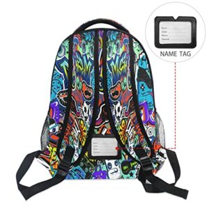 xigua Backpack for Boys & Girls, Street Style Graffiti Backpack for School & Travel Backpacks#-213