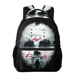 friday night terror jason laptop bookpackage durable waterproof bookbag travel bag adjustable backpack, business / travel / school one size