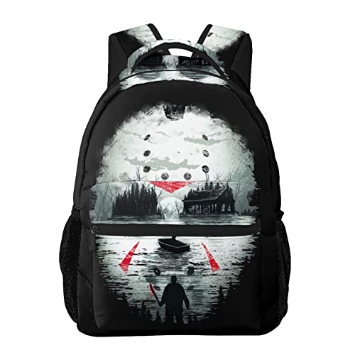 Friday Night Terror Jason Laptop Bookpackage Durable Waterproof Bookbag Travel Bag Adjustable Backpack, business / travel / School One Size