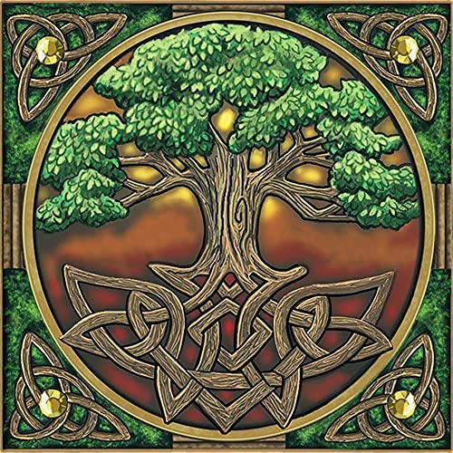 Diymood DIY 5D Diamond Painting Tree Life, Diamond Painting Kits for Adults, Round Full Drill Paint with Diamond Arts Canvas Crafts Cross Stitch Crystal Embroidery for Home Wall Decor Gift 12x12inch