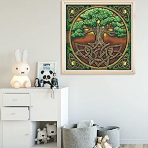 Diymood DIY 5D Diamond Painting Tree Life, Diamond Painting Kits for Adults, Round Full Drill Paint with Diamond Arts Canvas Crafts Cross Stitch Crystal Embroidery for Home Wall Decor Gift 12x12inch