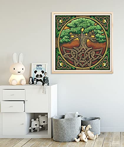 Diymood DIY 5D Diamond Painting Tree Life, Diamond Painting Kits for Adults, Round Full Drill Paint with Diamond Arts Canvas Crafts Cross Stitch Crystal Embroidery for Home Wall Decor Gift 12x12inch